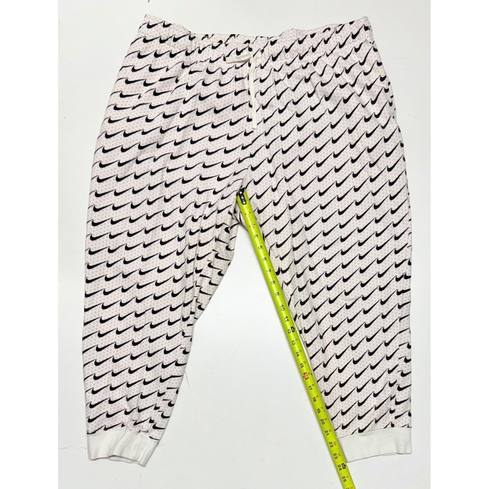 Nike All Over Swoosh Print Jogger Pants Women's 2X White Pink Drawstring
